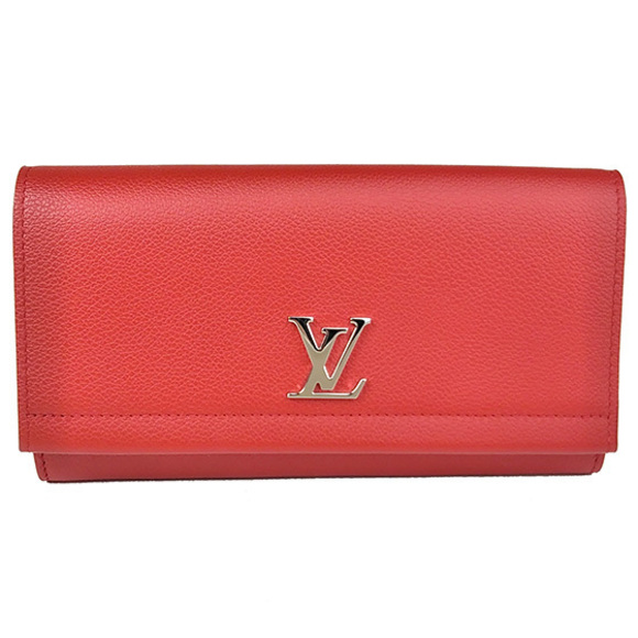 Louis Vuitton Portefeuille Lock Me 2 Calf Leather Ruby Wallet Long - Picture 1 of 6